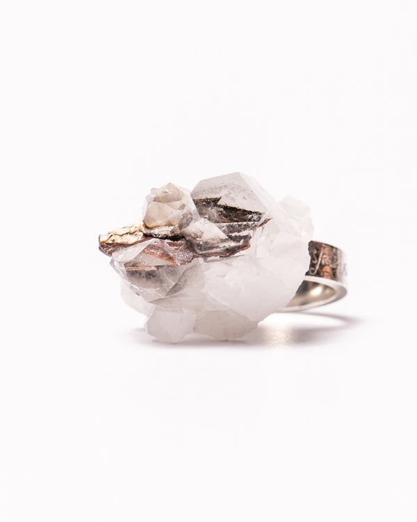Raw Miracles Ring in Quartz and Mica Size 8