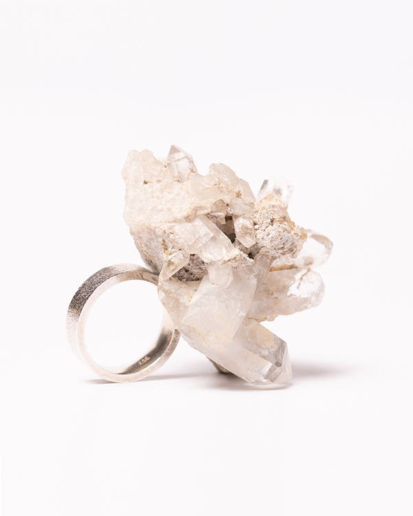 Raw Miracles Ring in Quartz Size 6