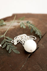 Global Necklace in White Coral