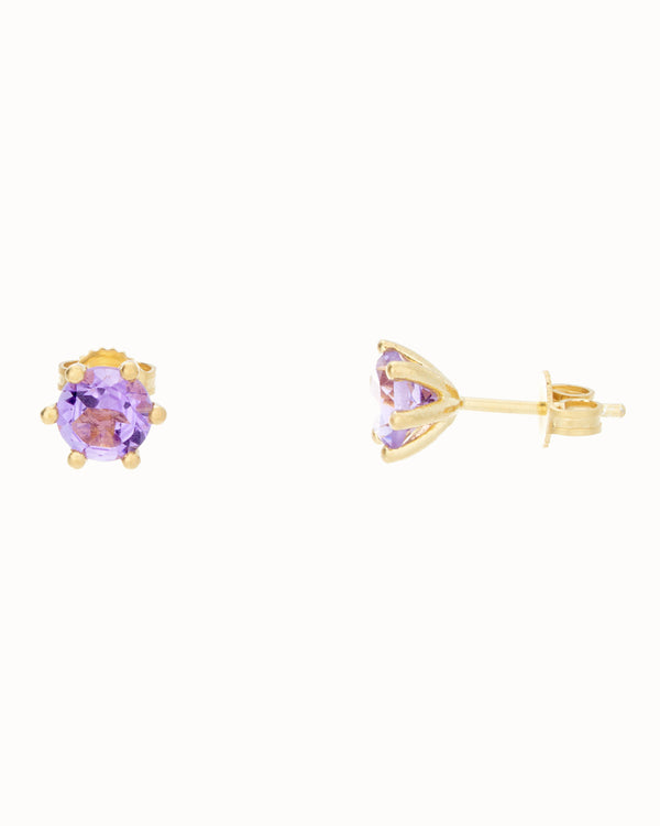 February Birthstone Earrings in Amethyst