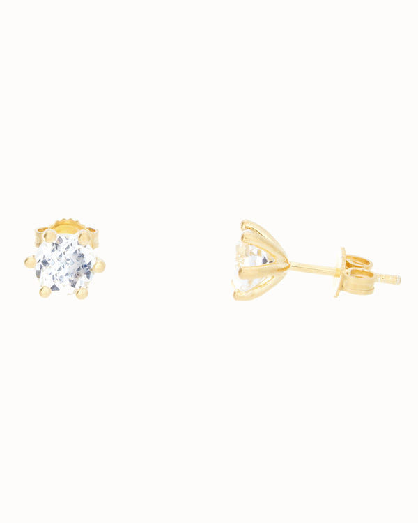 April Birthstone Earrings in White Topaz