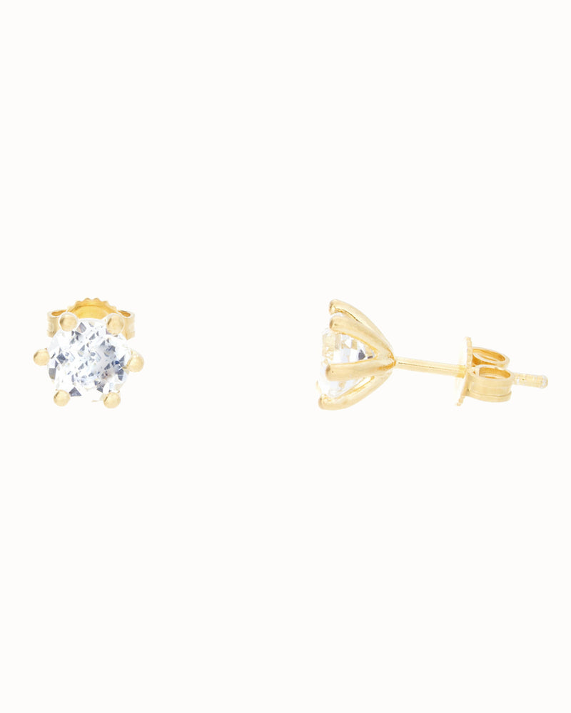 April Birthstone Earrings in White Topaz