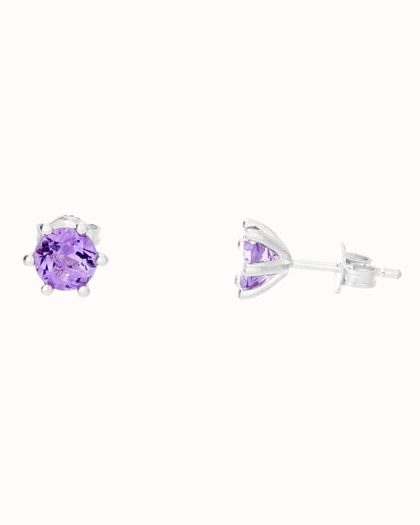 February Birthstone Earrings in Amethyst