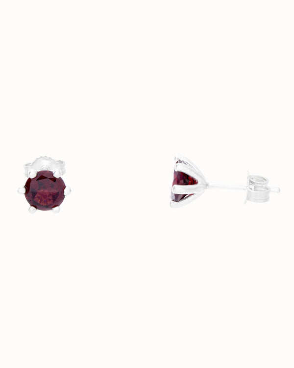 January Birthstone Earrings in Garnet