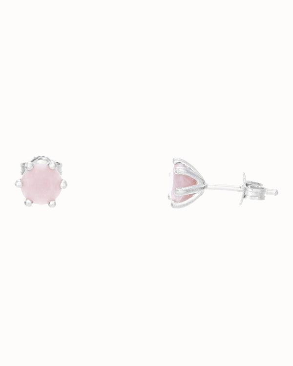 October Birthstone Earrings in Pink Opal