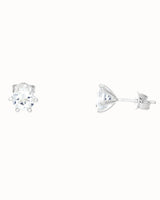 April Birthstone Earrings in White Topaz