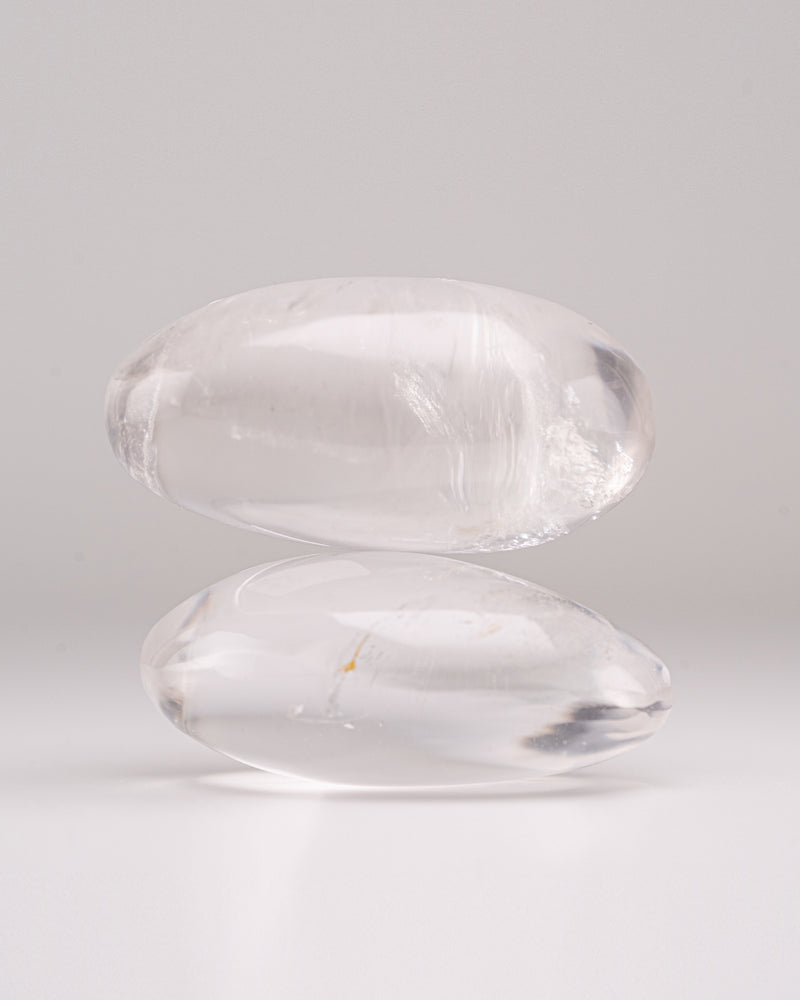 Clear Quartz Palmstone Pair